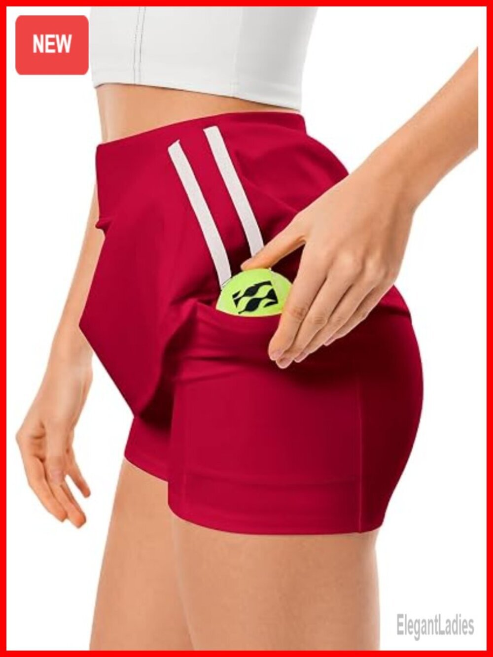 High Waisted Tennis Skirt with Built-in Shorts and Pockets for Women